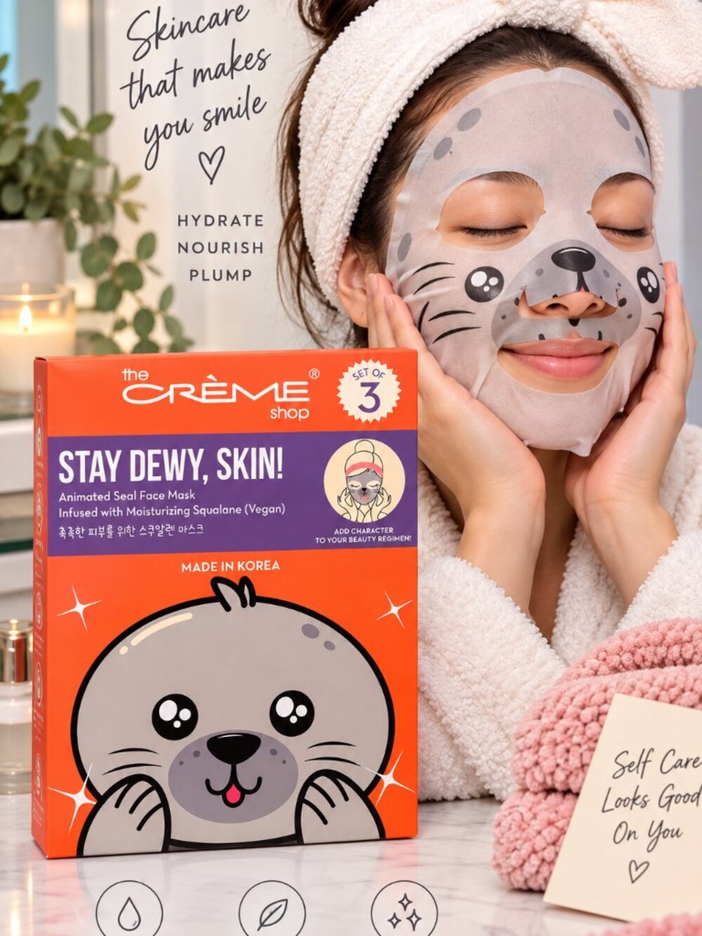 The Crème Shop Stay Dewy Skin Animated Seal Face Mask Squalan